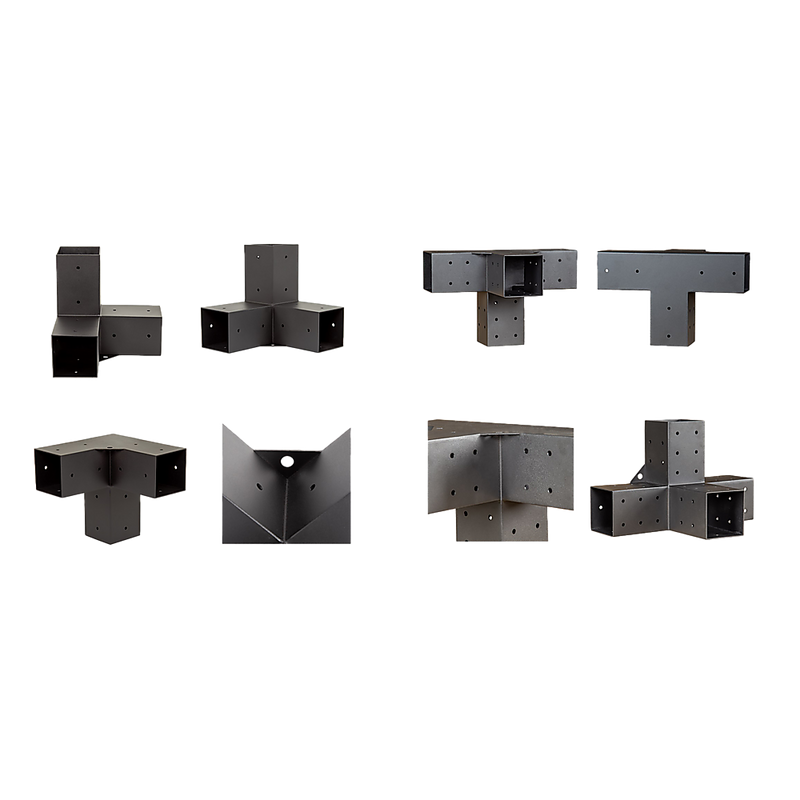 Roof Pergola Gazebo Shed Matte Black Steel Brackets and Black Screens DIY Kits