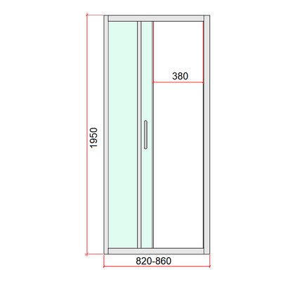 40mm Adjustable Contemporary Corner Sliding Chrome Shower Screen 86x101cm