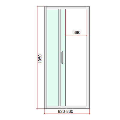 40mm Adjustable Contemporary Corner Sliding Chrome Shower Screen 86x80cm