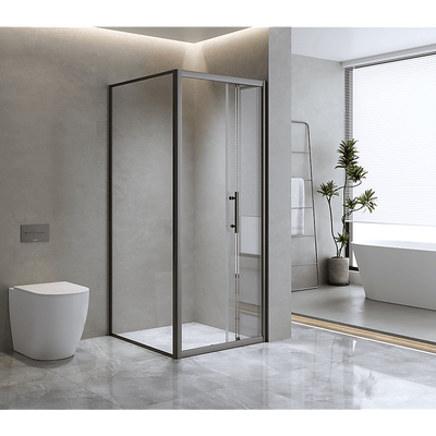 40mm Adjustable Contemporary Corner Sliding Chrome Shower Screen 86x80cm