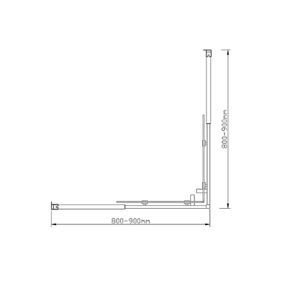 Adjustable 900x900mm Double Sliding Door Glass Shower Screen in Gold