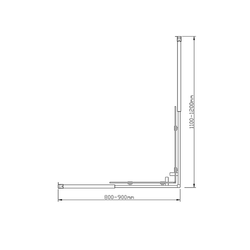 Adjustable 900x1200mm Double Sliding Door Glass Shower Screen in Gold
