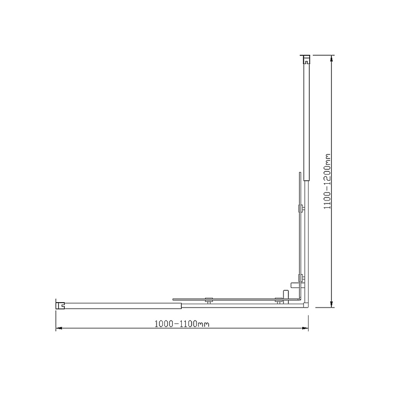 Adjustable 1100x1200mm Double Sliding Door Glass Shower Screen in Gold