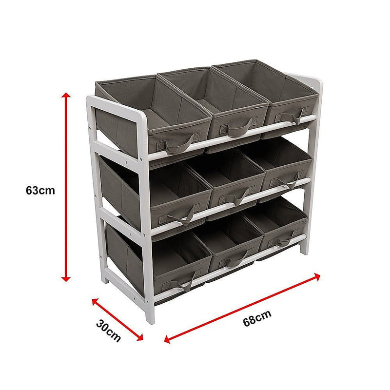 Kids Toy Box Storage Unit Drawers Childrens Bedroom Shelf Baby Nursery Furniture Grey