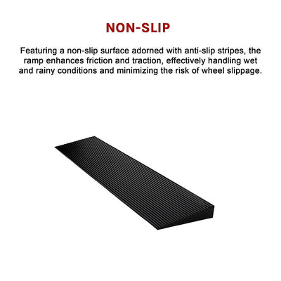 Cuttable Threshold Ramp Rubber Wheelchair Ramp Solid 4 cm Rise 90 cm Wide