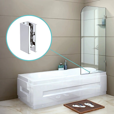 70cm Frameless Glass Bath Screen with Wall U-Bracket - Chrome