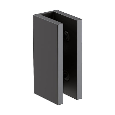 70cm Frameless Glass Bath Screen with Brackets - Black