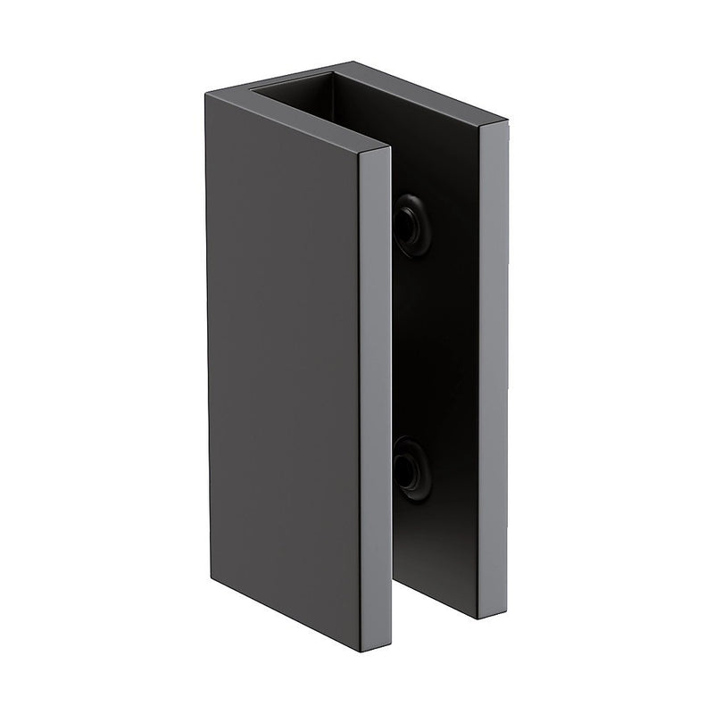 70cm Frameless Glass Bath Screen with Brackets - Black