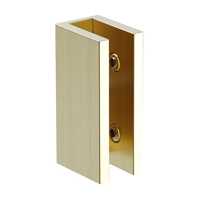 70cm Frameless Glass Bath Screen with Brackets - Gold