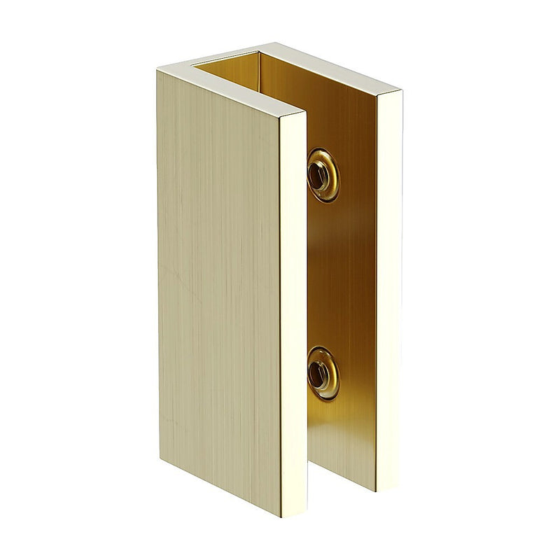 70cm Frameless Glass Bath Screen with Brackets - Gold