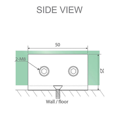 70cm Frameless Glass Bath Screen with Brackets - Gold
