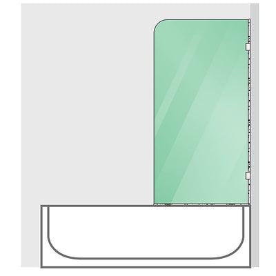 70cm Frameless Glass Bath Screen with Brackets - White