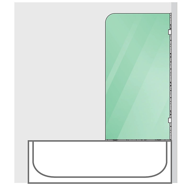 70cm Frameless Glass Bath Screen with Brackets - White