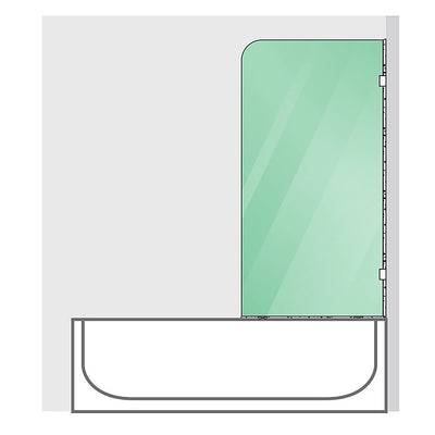 70cm Frameless Glass Bath Screen with Brackets - Gunmetal