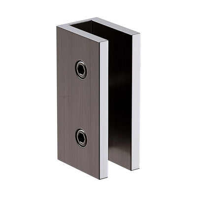 70cm Frameless Glass Bath Screen with Brackets - Gunmetal