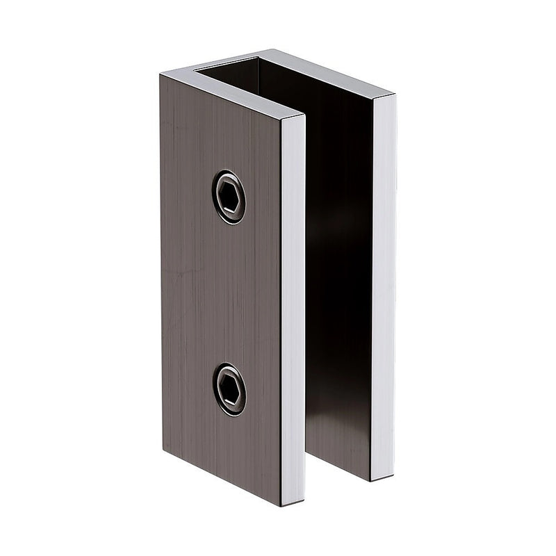 70cm Frameless Glass Bath Screen with Brackets - Gunmetal