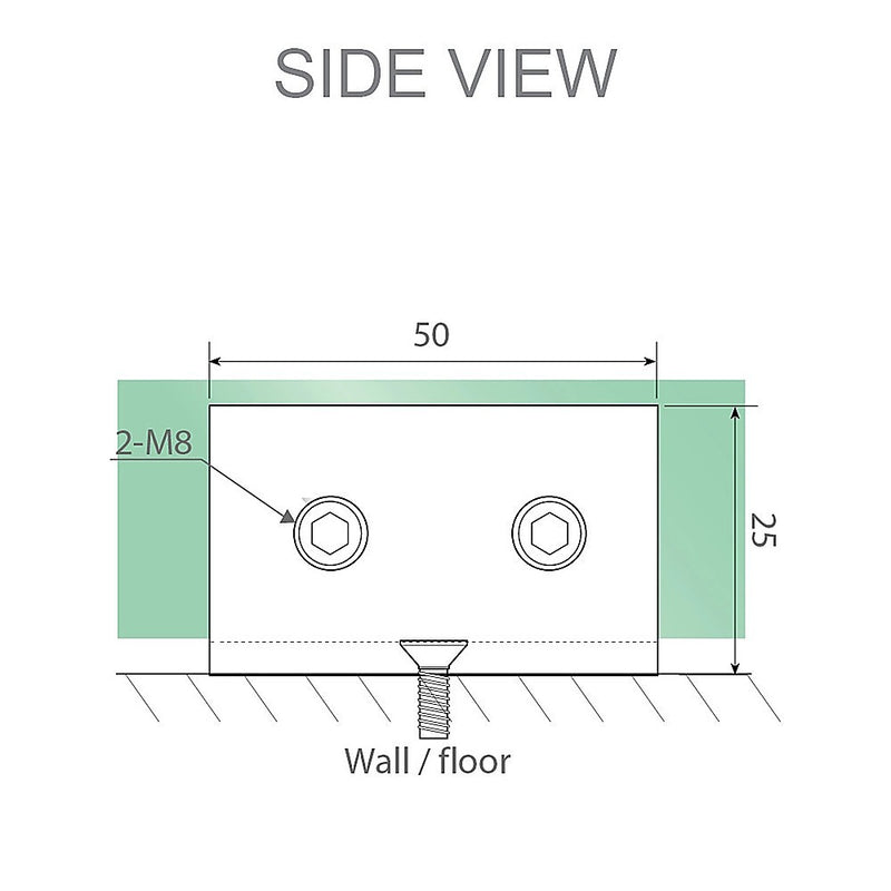 70cm Frameless Glass Bath Screen with Brackets - Gunmetal