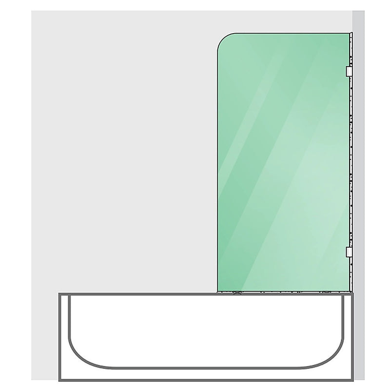 70cm Frameless Glass Bath Screen with Brackets - Black