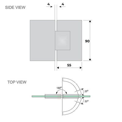 120cm Frameless Glass Bath Screen with Stainless Steel Brackets - Chrome