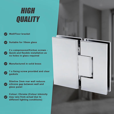 120cm Frameless Glass Bath Screen with Stainless Steel Brackets - Chrome