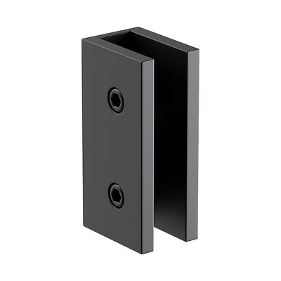 120cm Frameless Glass Bath Screen with Stainless Steel Brackets - Black