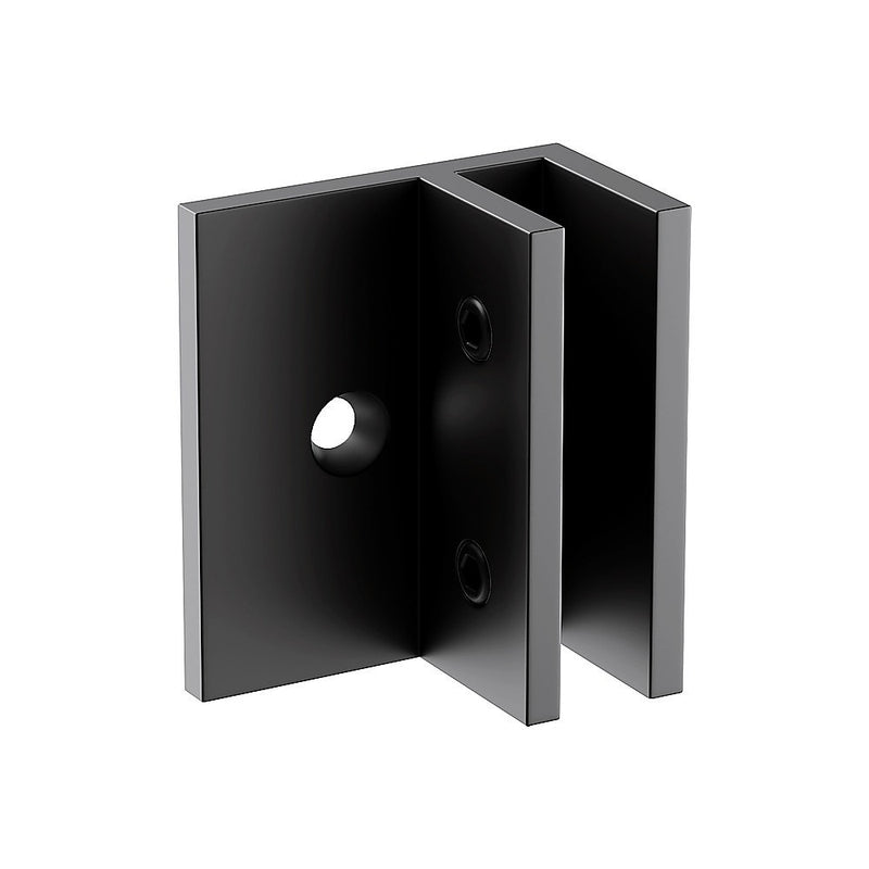 120cm Frameless Glass Bath Screen with Stainless Steel Brackets - Black