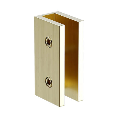 100cm Frameless Glass Bath Screen with Stainless Steel Brackets - Gold