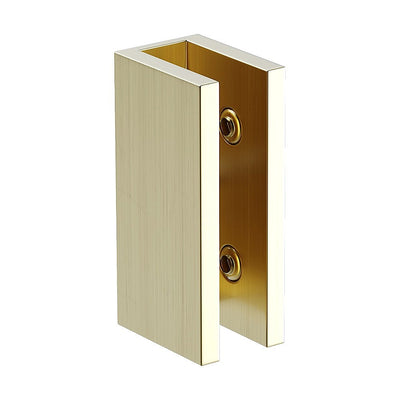 120cm Frameless Glass Bath Screen with Stainless Steel Brackets - Gold