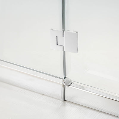 100cm Frameless Glass Bath Screen with Stainless Steel Brackets - White