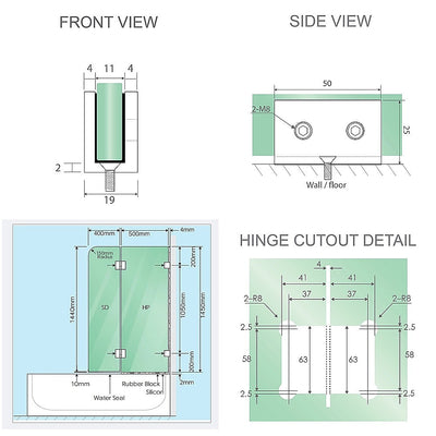 100cm Frameless Glass Bath Screen with Stainless Steel Brackets - White