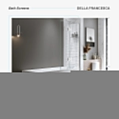 120cm Frameless Glass Bath Screen with Stainless Steel Brackets - White