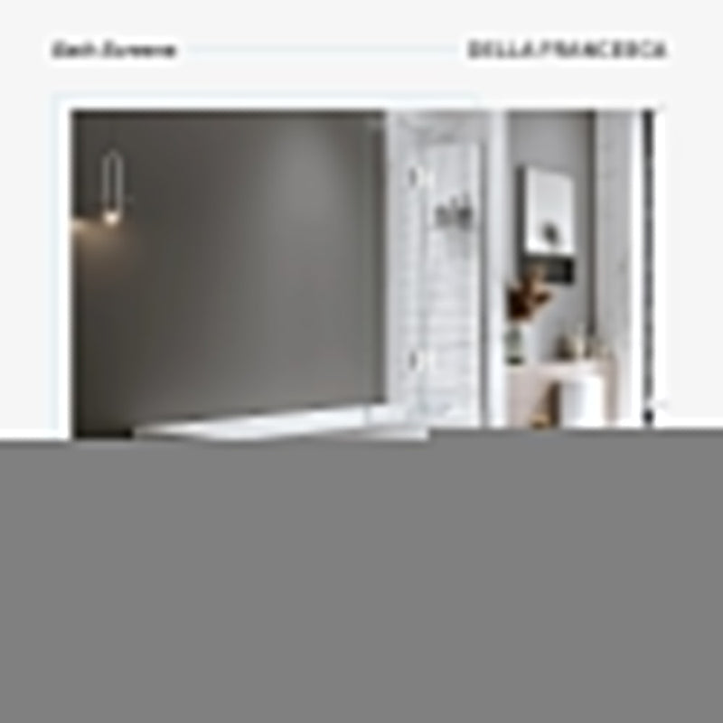 120cm Frameless Glass Bath Screen with Stainless Steel Brackets - White