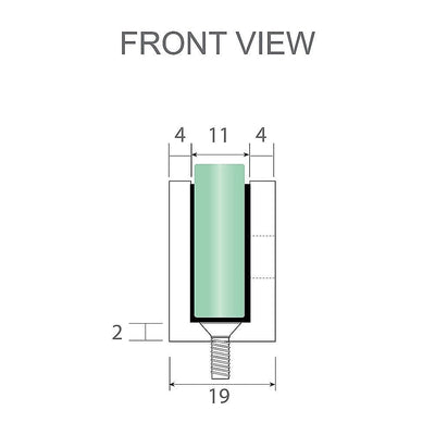 90cm Frameless Glass Bath Screen with Stainless Steel Brackets - Nickel