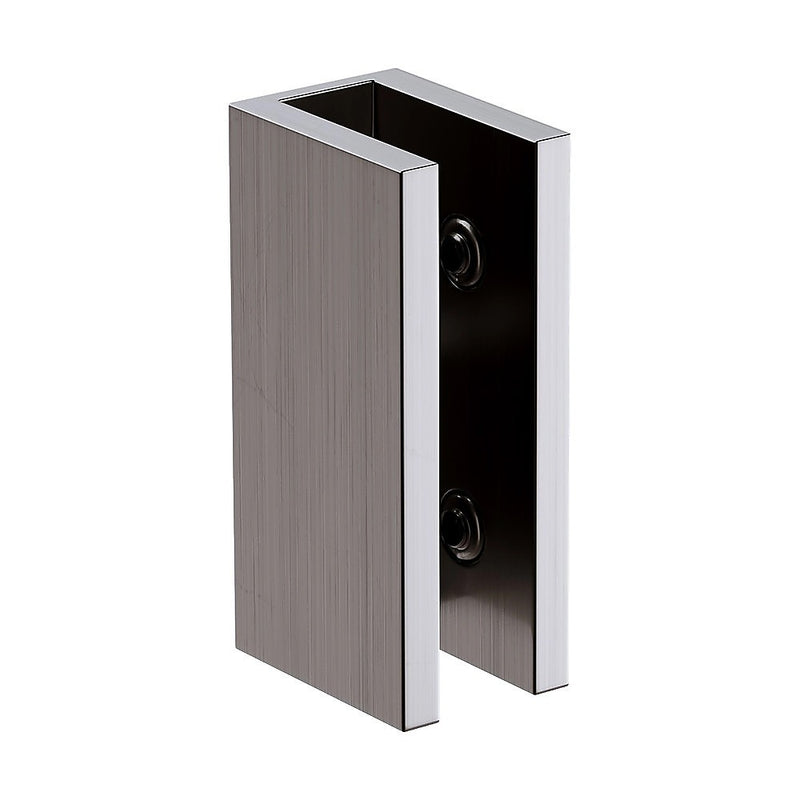 120cm Frameless Glass Bath Screen with Stainless Steel Brackets - Gunmetal