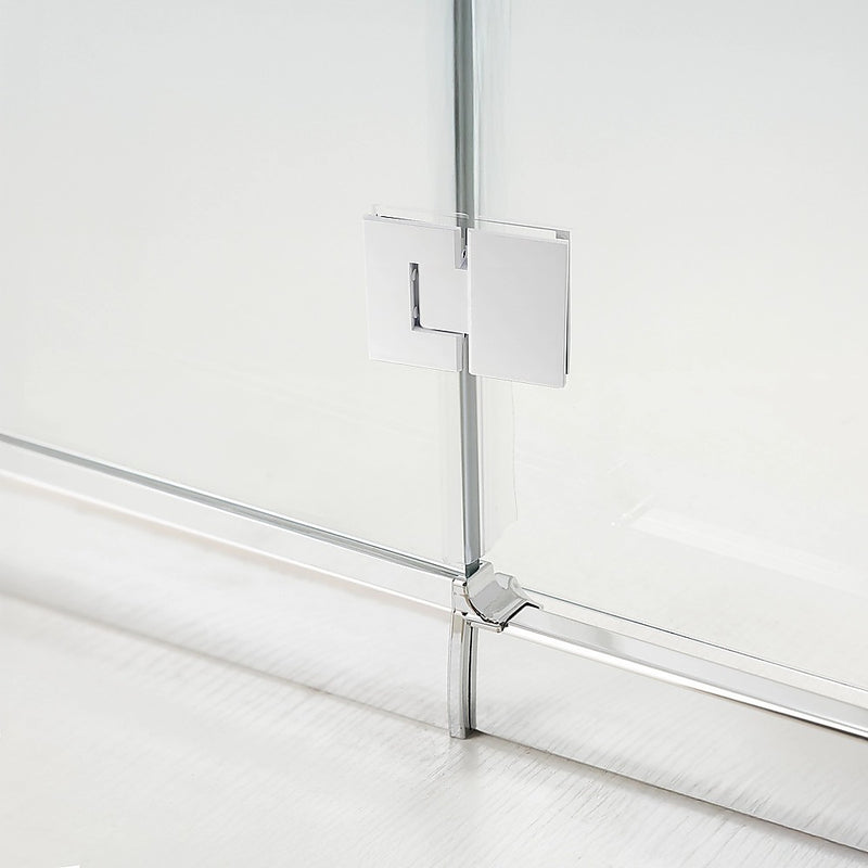 120cm Frameless Glass Bath Screen with Brass Brackets - White
