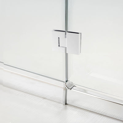 120cm Frameless Glass Bath Screen with Brass Brackets - White