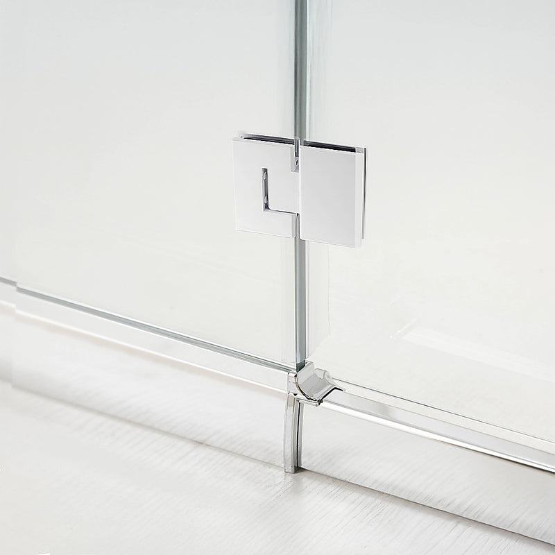 120cm Frameless Glass Bath Screen with Brass Brackets - White