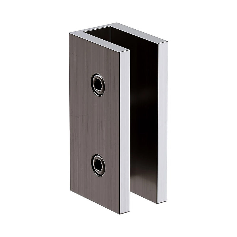 120cm Frameless Glass Bath Screen – Brass Wall U-Brackets in Gunmetal for Stylish Bathroom Upgrade