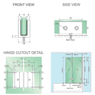 120cm Frameless Glass Bath Screen – Brass Wall U-Brackets in Gunmetal for Stylish Bathroom Upgrade