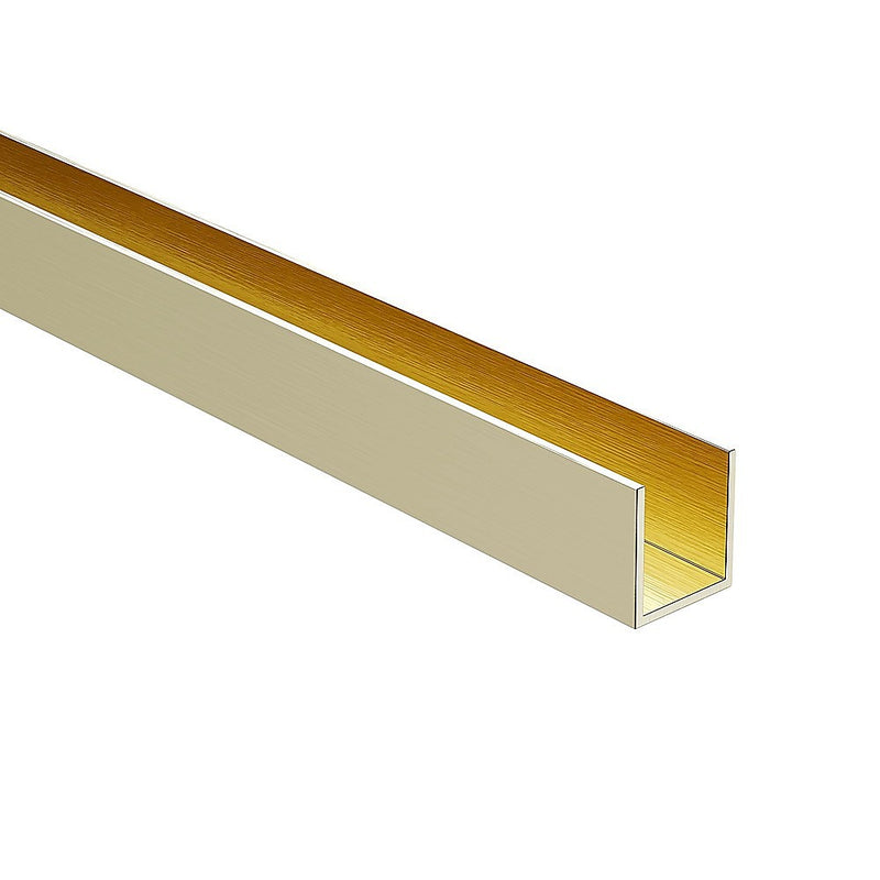 100cm Frameless Glass Bath Screen with Channel and Stainless Steel Hinges- Gold