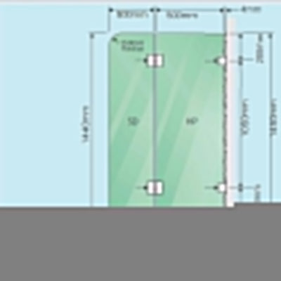 100cm Frameless Glass Bath Screen with Channel and Stainless Steel Hinges- Gold