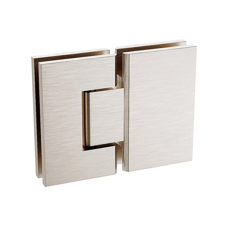 100cm Frameless Glass Bath Screen with Channel and Stainless Steel Hinges- Nickel