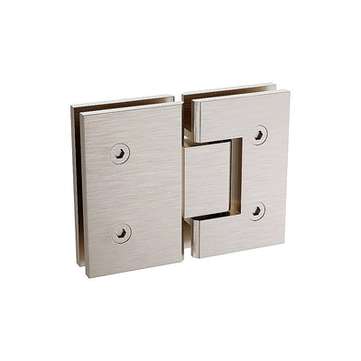 100cm Frameless Glass Bath Screen with Channel and Brass Hinges - Nickel