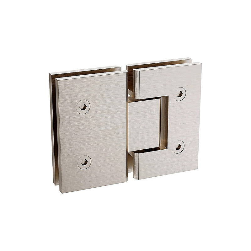 100cm Frameless Glass Bath Screen with Channel and Brass Hinges - Nickel