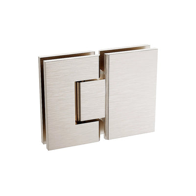 100cm Frameless Glass Bath Screen with Channel and Brass Hinges - Nickel