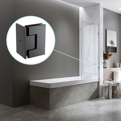 70cm Frameless Swing Bath Panel with Black Hardware