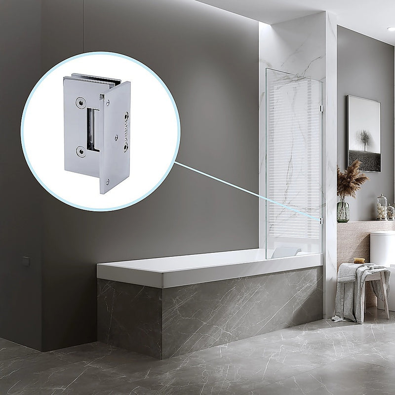 90cm Frameless Swing Bath Panel with Chrome Hardware