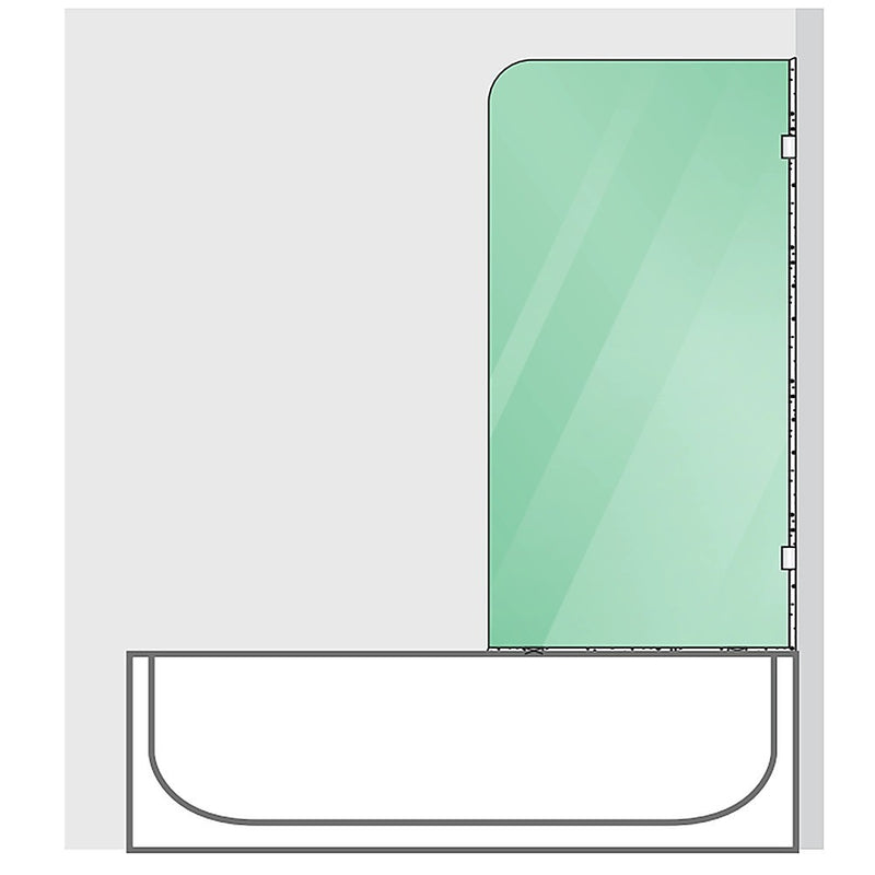 70cm Frameless Glass Bath Screen with Wall Channel - Chrome