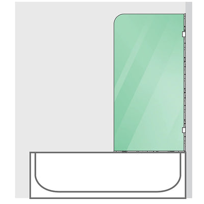 70cm Frameless Glass Bath Screen with Wall Channel - Nickel