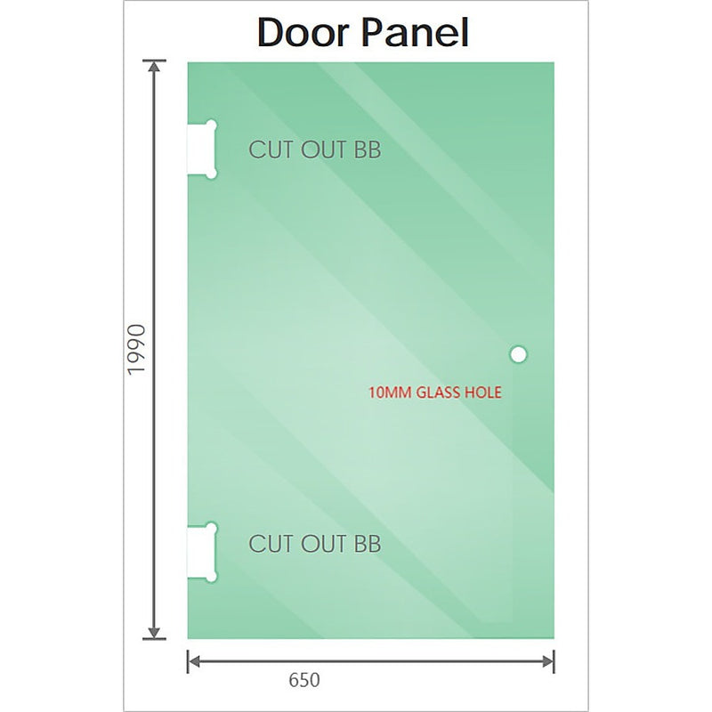 90cm Wall to Wall Frameless Shower Screen with Black Brackets and SS Hinges, Square Knob Handle